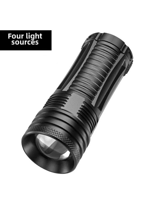 Fishing Lamp Night Fishing Lamp Blue Light Violet Luminous High Power Xenon Fish Lamp Table Fishing Lamp Raft Fishing Equipment-Color:104 Four Light Source Single Lamp (including Data Line) - Image 1