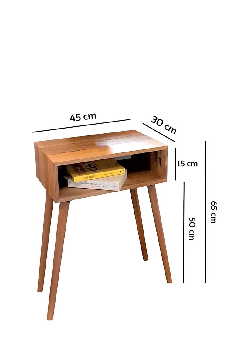 IThree Solid sheesham Wood Bedside Solid Wood Floating nightstand Shelf mid Century Bedside Table mid Century Modern End Table nightstand for Bedroom - Image 2