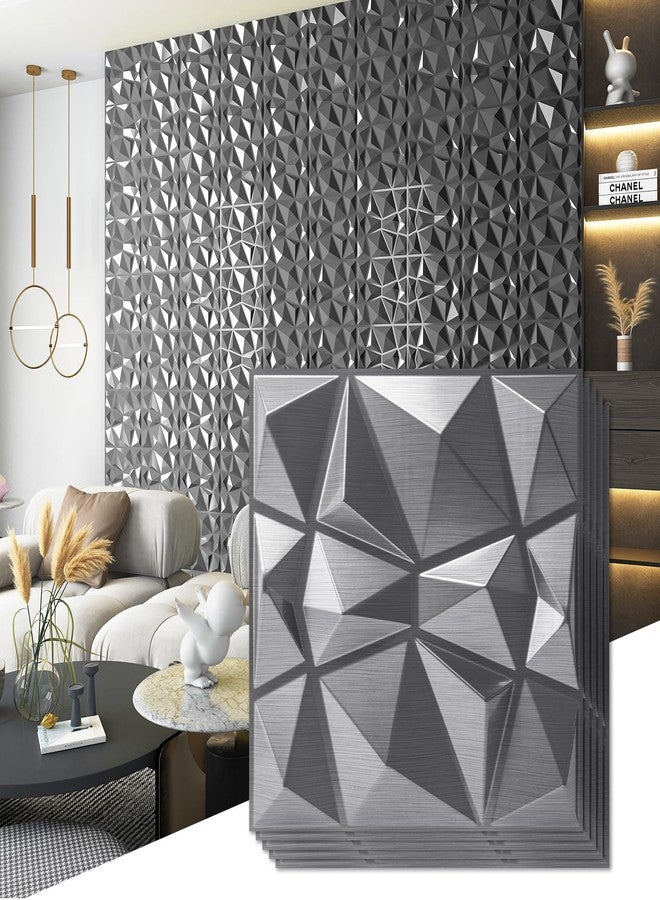Art3d 3D Diamond Design Paneling for Interior Decor, Living Room, TV Wall Background, Bedroom, Gaming Setup, 11.8" x 11.8", Silver, 33 Pack - Image 1