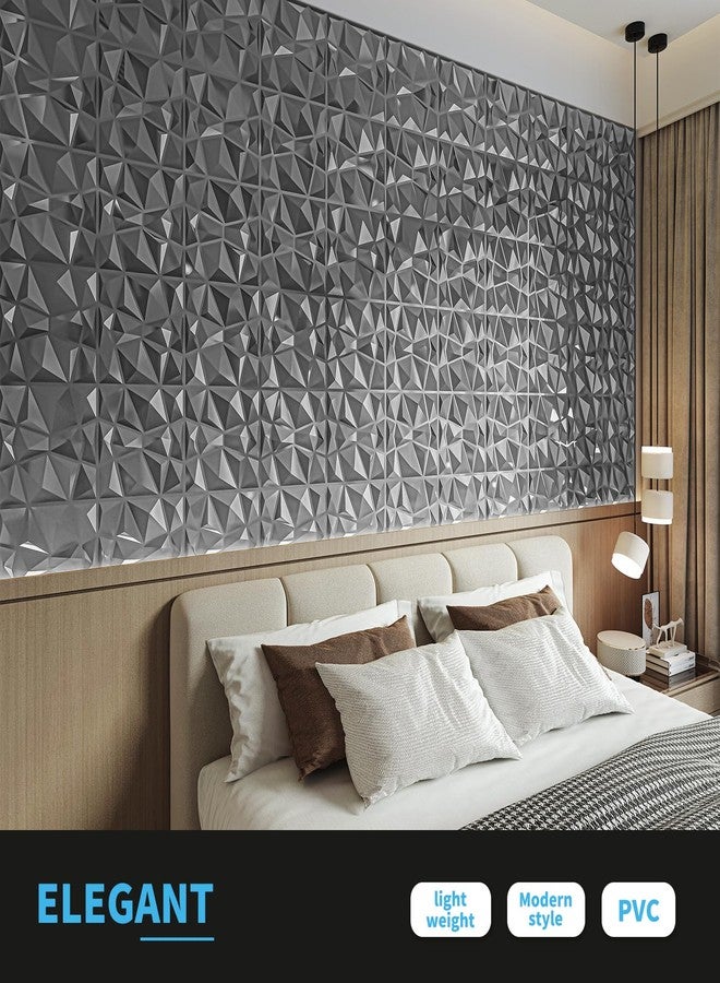 Art3d 3D Diamond Design Paneling for Interior Decor, Living Room, TV Wall Background, Bedroom, Gaming Setup, 11.8" x 11.8", Silver, 33 Pack - Image 4