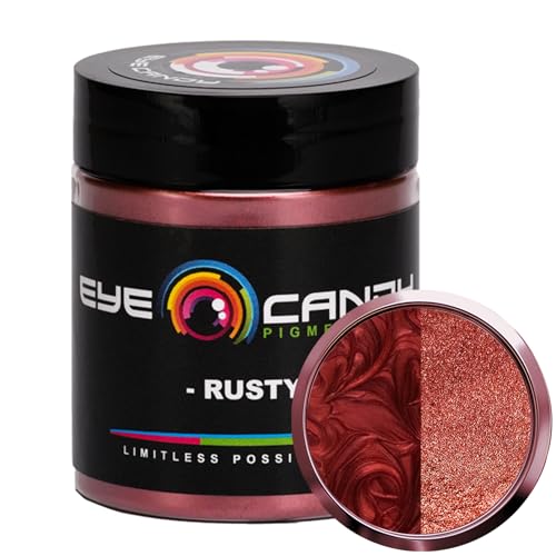 Eye Candy Pigments Premium Red Mica Powder - Rusty (25gr) - for Epoxy, Resin, Soap, Paint, Woodworking, Acrylic Pouring, Bath Bombs, Fishing Lures - DIY Arts and Crafts Additive - Image 1