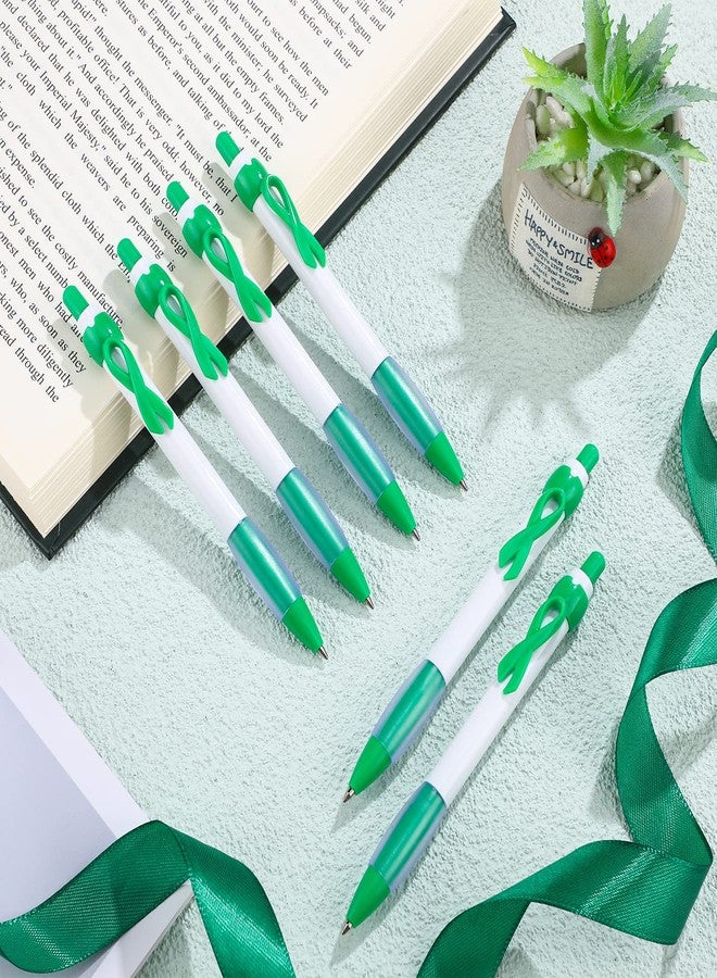 Yexiya 200 Pcs Mental Health Suicide Prevention Awareness Retractable Pen Green Ribbon Liver Cancer Kidney Disease Awareness Ink Ballpoint Bulk Individual Packed Charity Volunteer Activity Supply - Image 5