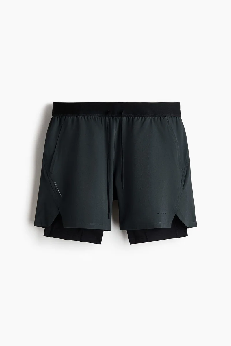 H&M  Double-layered sports shorts with DryMove™ for Men | Best Price UAE