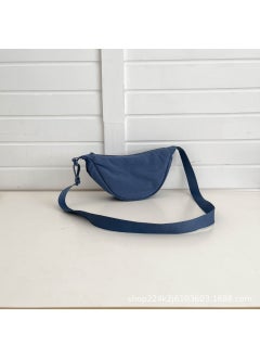 Fitting Room new dumpling bag fashion messenger bag western style all-match shoulder bag nylon canvas bag lightweight underarm bag Blue