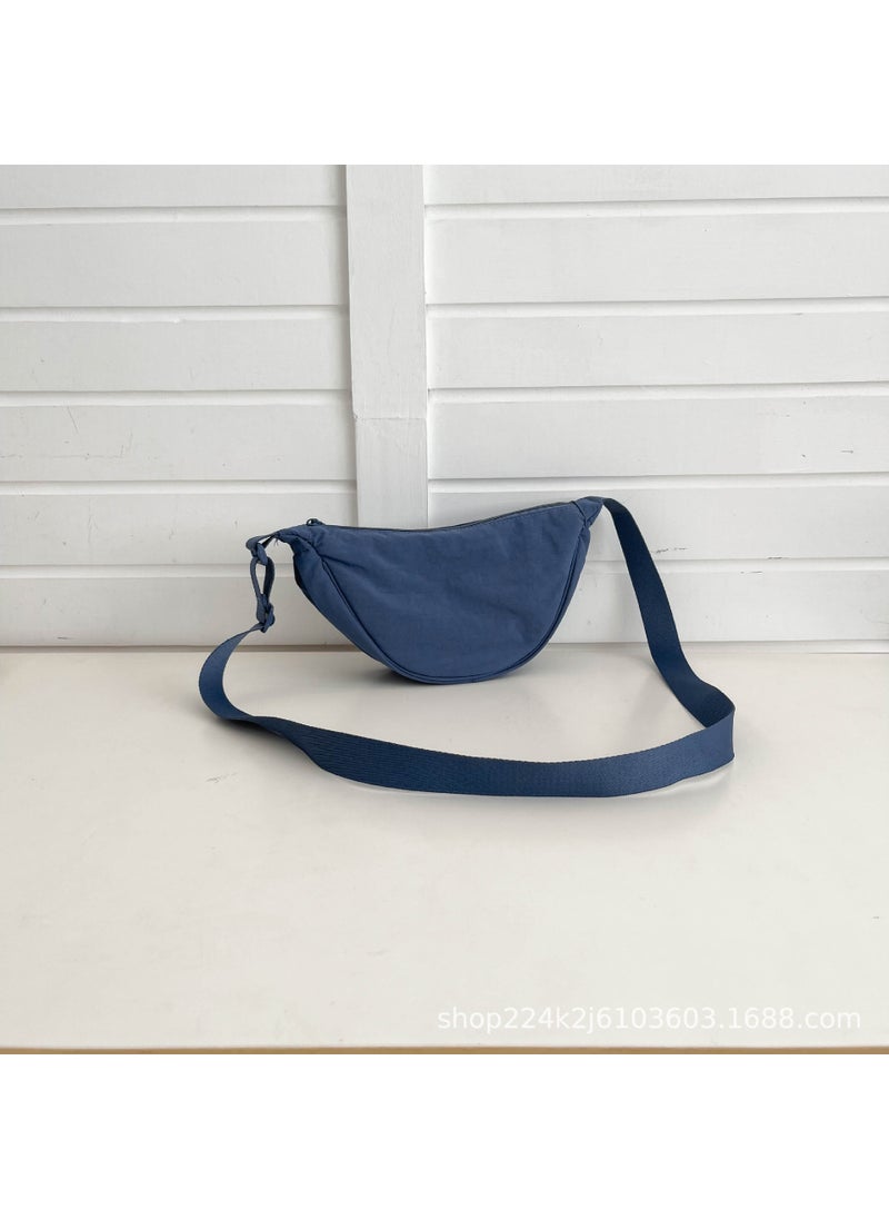 Generic - Fitting Room new dumpling bag fashion messenger bag western style all-match shoulder bag nylon canvas bag lightweight underarm bag Blue - Image 1