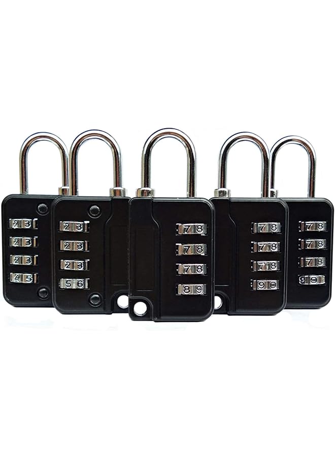 PROMASS PROMASS Luggage Locks, 5 Pcs Travel Suitcase Lock, 4 Digit Combination Padlocks for School Gym Lockers, Tool Boxes, Fences, Buckle Cabinets, Safe Resettable Combination Lock  - Image 1