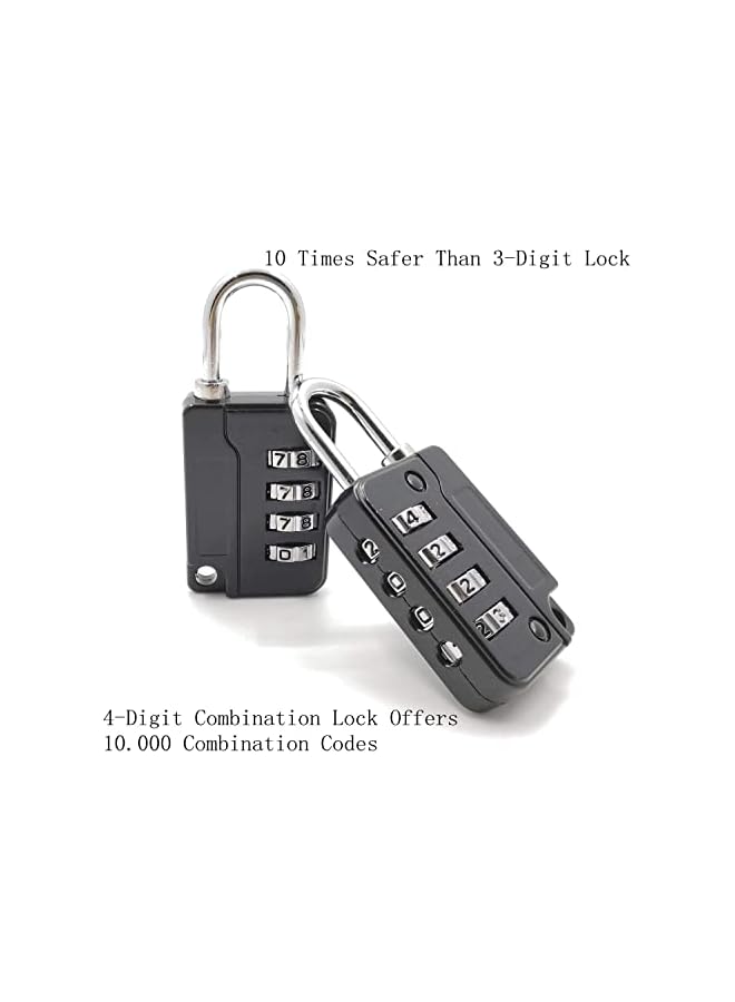 PROMASS PROMASS Luggage Locks, 5 Pcs Travel Suitcase Lock, 4 Digit Combination Padlocks for School Gym Lockers, Tool Boxes, Fences, Buckle Cabinets, Safe Resettable Combination Lock  - Image 2