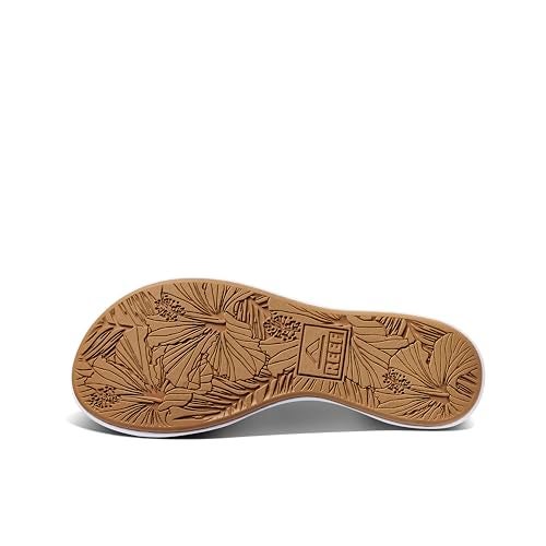 Reef Cushion Cloud Womens Flip Flop, Super Soft Molded Footbed, Arch Support, White/Tan, 8 - Image 5