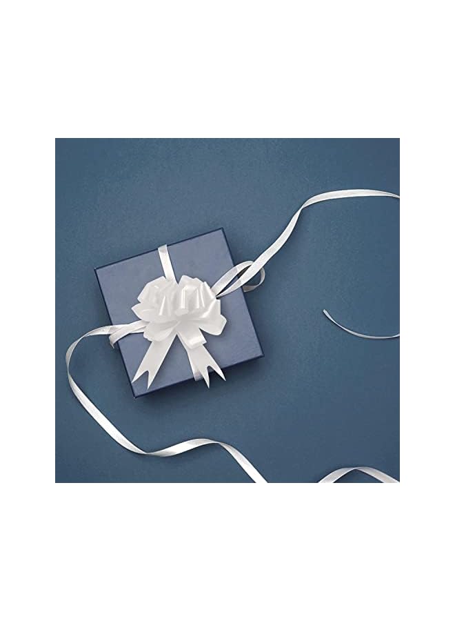 The Bros Pull Bow, 30PCS Gift Wrap Pull Bow Ribbon, White Ribbon Pull Bow, White Gift Bow Gift, Bow Pull Ribbon for Gift Wrap, Bouquet, Gift Basket, Birthday, Wedding, Valentine's Day Gift Decoration - Image 3