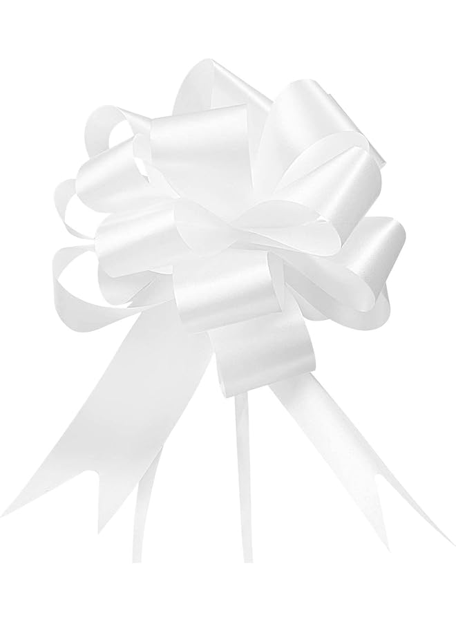 The Bros Pull Bow, 30PCS Gift Wrap Pull Bow Ribbon, White Ribbon Pull Bow, White Gift Bow Gift, Bow Pull Ribbon for Gift Wrap, Bouquet, Gift Basket, Birthday, Wedding, Valentine's Day Gift Decoration - Image 1