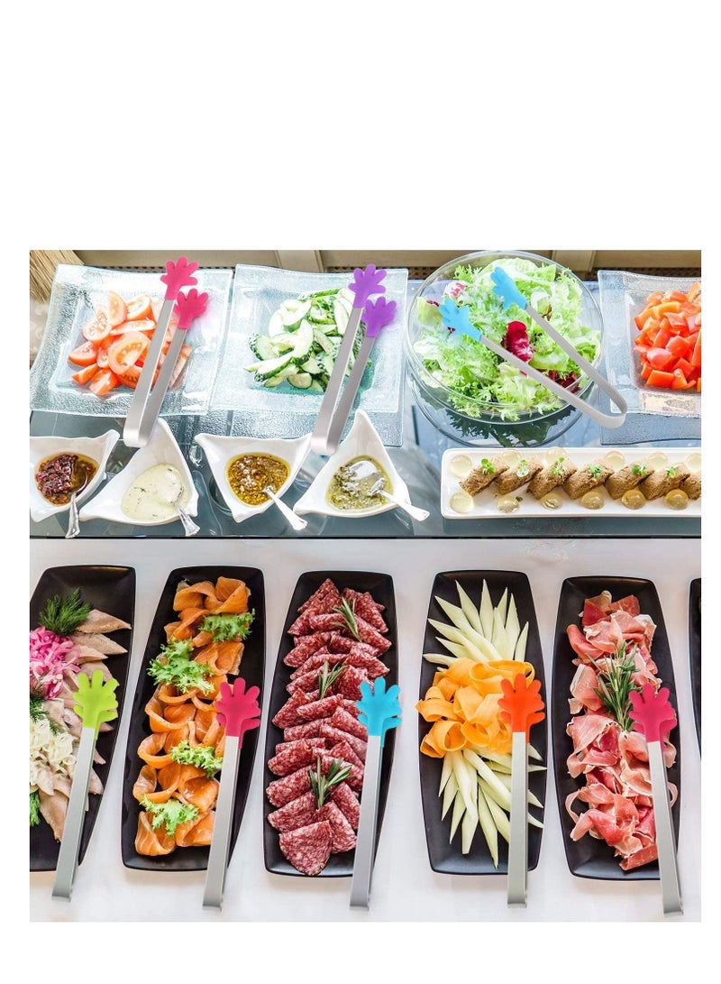 سيوسي ملاقط الطبخ كماشة مطبخ من الفولاذ المقاوم للصدأ ، مقبض سيليكون غير قابل للانزلاق ومقبض سهل ، أطراف غير قابلة للخدش ، نظام مشترك لمقبض القفل ، نظام خبز سلطة الشواء - Image 3