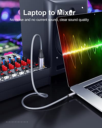 SOUNDFAM XLR to 3.5mm Cable 6ft/2M Microphone Cable Unbalanced 1/8 inch to XLR Male Microphone Cord for Camcorders, DSLR Cameras, Computer Recording Device-Grey - Image 4