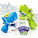 JOI MEW Bubble Gun 2 Pack for Kids Dino Shark Bubble Machine Toys High Output Automatic Bubble Blaster with LED Lights 10 Refills Rechargeable Easter Birthday Outdoor Party Gifts for Ages 38 - Image 2