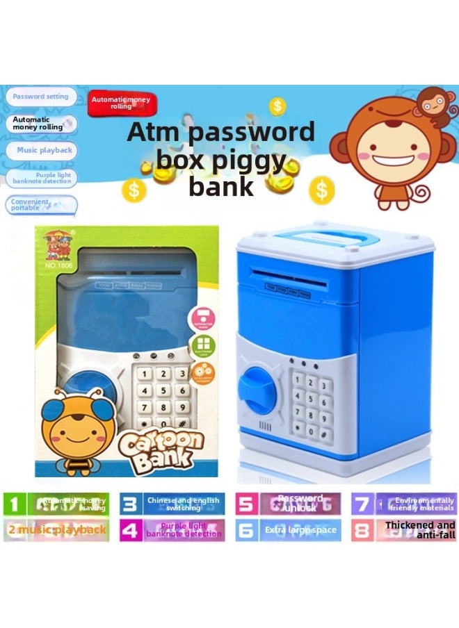 Generic Children's Piggy Bank Automatic Roll Money ATM Machine Password Piggy Bank Creative Gift Cartoon Financial Safe-Color:1816A Happy Cat-Dimensions:Battery Self-contained  - Image 5