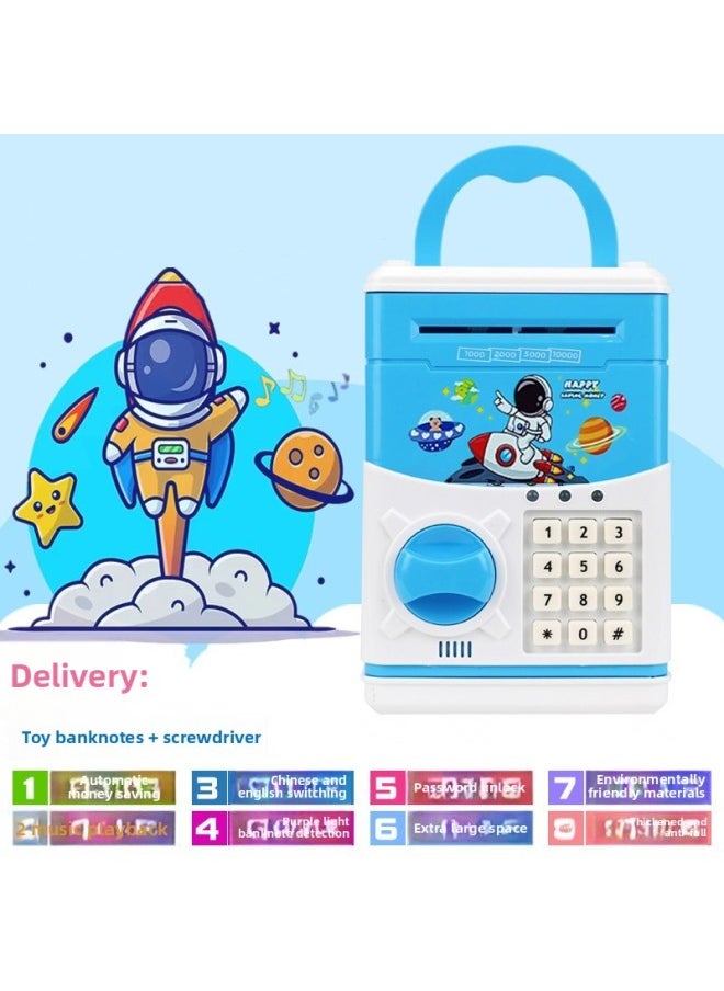 Generic Children's Piggy Bank Automatic Roll Money ATM Machine Password Piggy Bank Creative Gift Cartoon Financial Safe-Color:1816A Happy Cat-Dimensions:Battery Self-contained  - Image 3