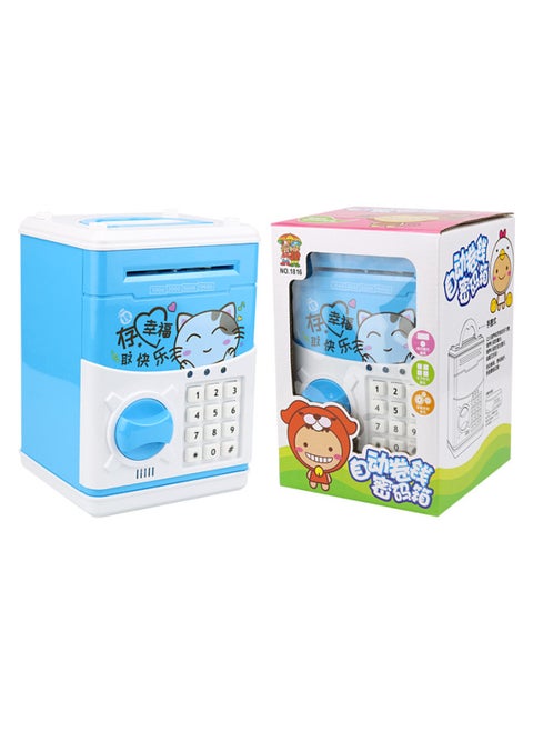 Children's Piggy Bank Automatic Roll Money ATM Machine Password Piggy Bank Creative Gift Cartoon Financial Safe-Color:1816A Happy Cat-Dimensions:Battery Self-contained