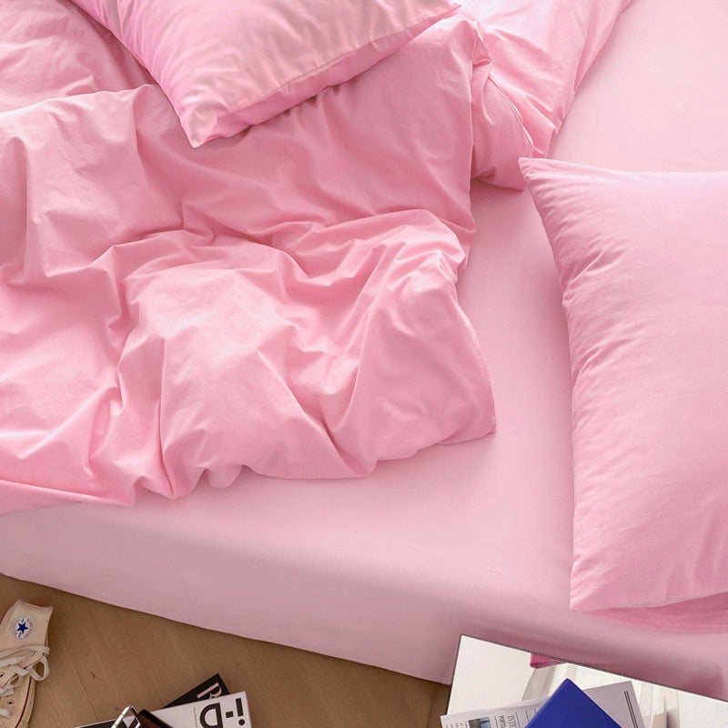 Nanko Pink Queen Size Duvet Cover Set, Luxury Lightweight Microfiber Bedding Sets with Zip Ties - Modern Bed Sets for Women Men Chambray Teen 3pc 88 x 90 inch, Light Pink Coral - Image 5