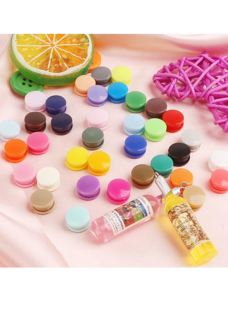 Excefore 240 Sets Resin Snaps Buttons, No-Sew T5(12mm) Resin Plastic Snaps Button, Suitable for Crafts Cloth, Leather, Rain Coat, Bibs - Image 3