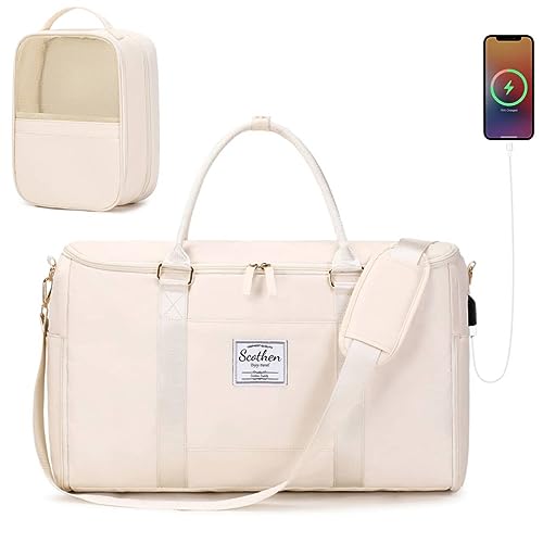 Scothen Convertible Travel Garment Bag,Carry On Garment Duffle Bag with Toiletry and Shoe bag,Garment Bags for Travel,2 in 1 Hanging Dress Suitcase Suit Travel Bags for Women with USB Charging Port - Image 1