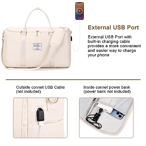Scothen Convertible Travel Garment Bag,Carry On Garment Duffle Bag with Toiletry and Shoe bag,Garment Bags for Travel,2 in 1 Hanging Dress Suitcase Suit Travel Bags for Women with USB Charging Port - Image 5