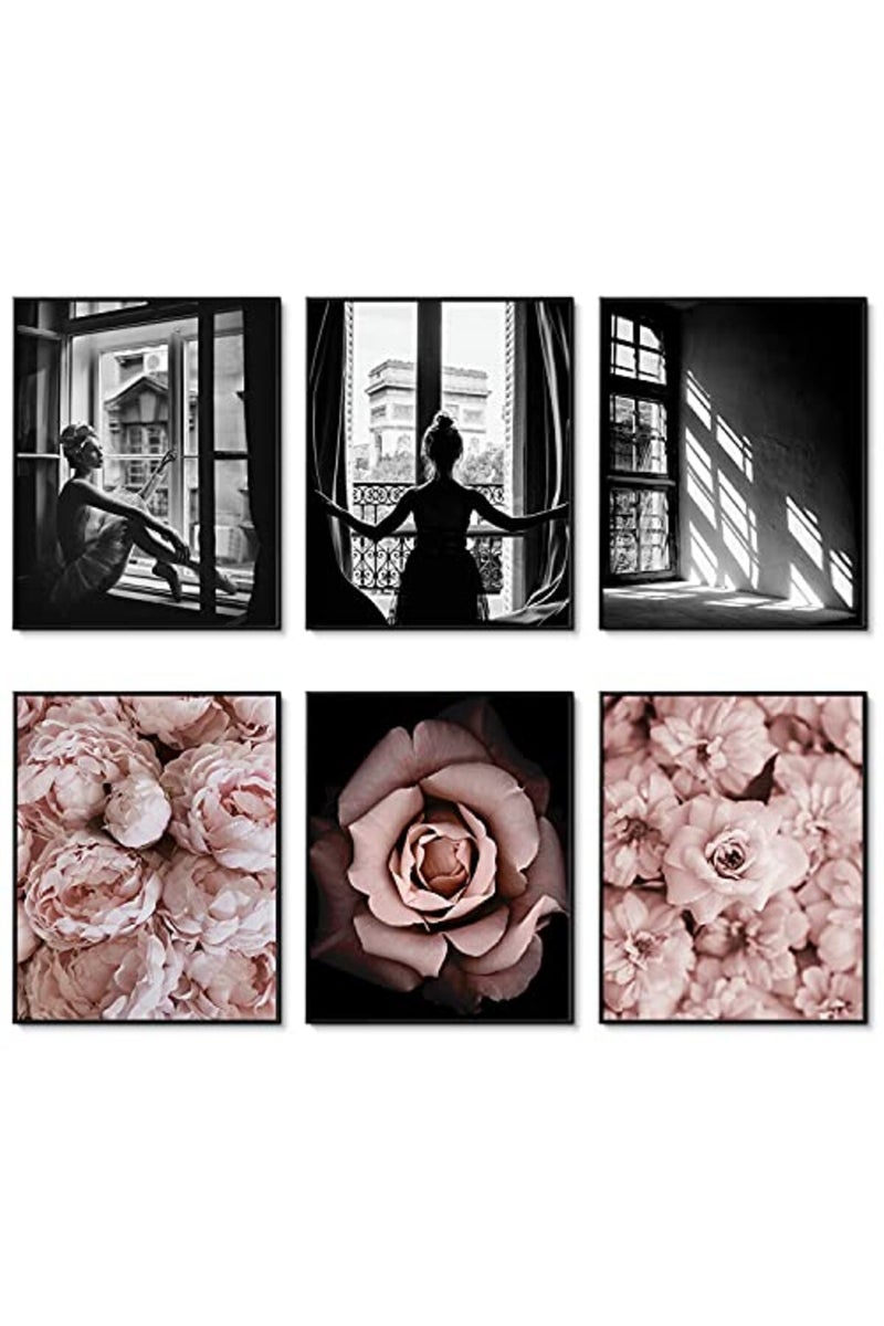 HoozGee Romantic Roses Fashion Wall Art Prints Set of 6 - Image 2