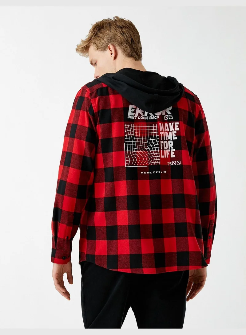 KOTON Hooded Shirts Checked