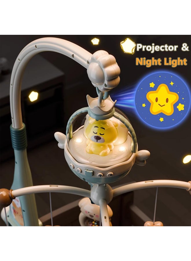 COGNIKIDS موبايل سرير الأطفال بالتحكم عن بُعد مع موسيقى، ضوء وعرض | جرس سرير مهدئ مع أصوات الطبيعة، موسيقى جنينية ومؤقت | موبايل حضانة لمساعدة نوم حديثي الولادة رمادي - Image 5