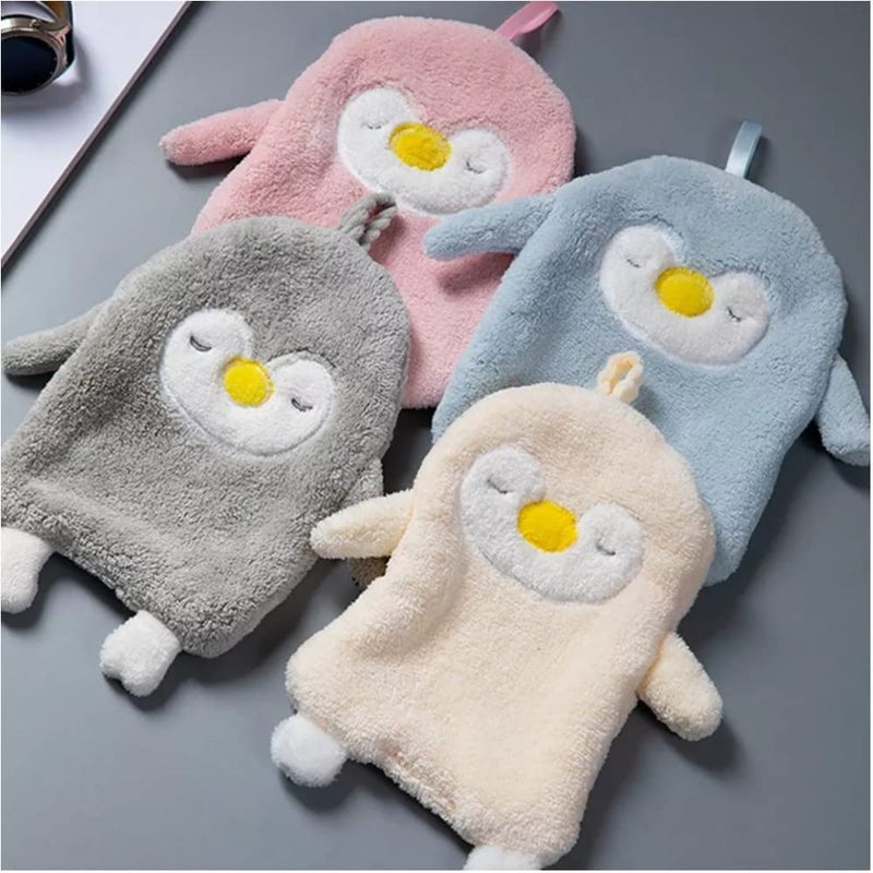 NGEL Cute Penguin Hand Towel with Hanging Loops | Quick Dry Hand Bath Towel Soft Cleaning Cloth | Children Hand Towel Quick Absorbent Hand Towel for Kitchen, Bathroom, Bedroom (Pack of 1) - Image 2