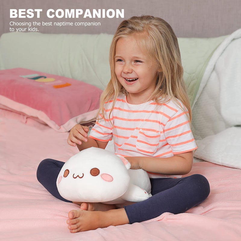 Onsoyours Cute Kitten Plush Toy Stuffed Animal Pet Kitty Soft Anime Cat Plush Pillow for Kids (White Cat, 12") - Image 2