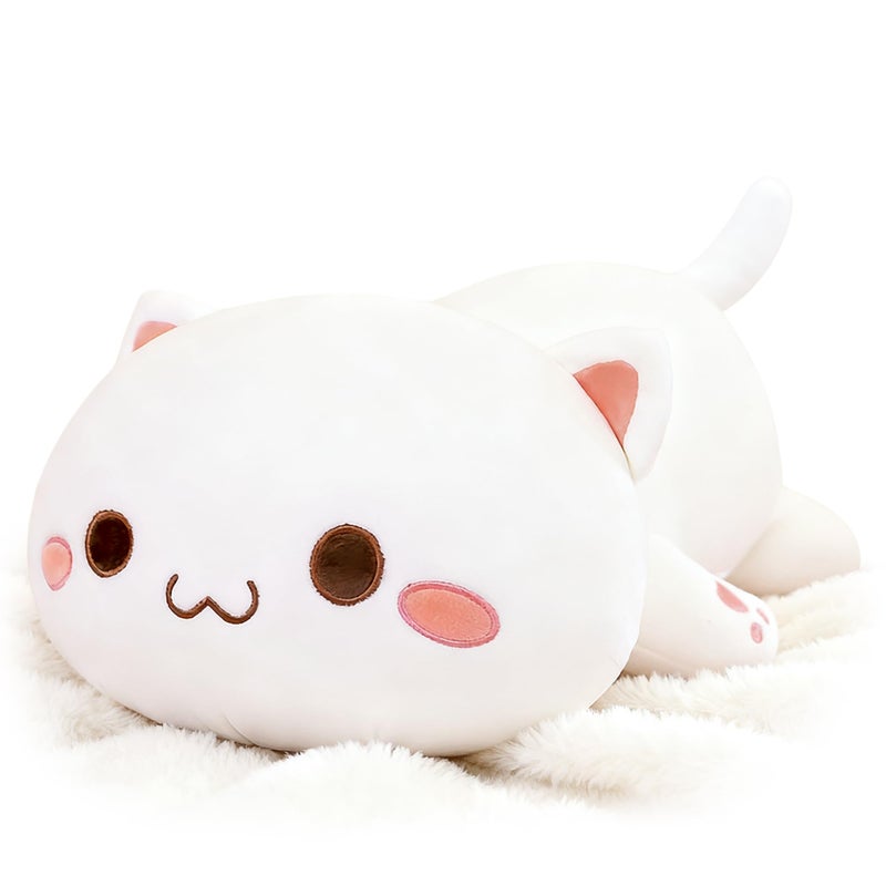 Onsoyours Cute Kitten Plush Toy Stuffed Animal Pet Kitty Soft Anime Cat Plush Pillow for Kids (White Cat, 12") - Image 1