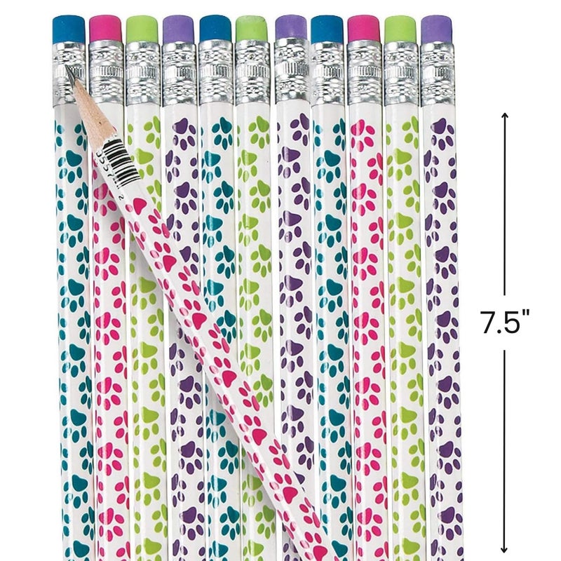 Fun Express Paw Print Pencils - Educational And Learning Activities For Kids - VBS Vacation Bible School Supplies/Decor - 24 Pieces - Image 3