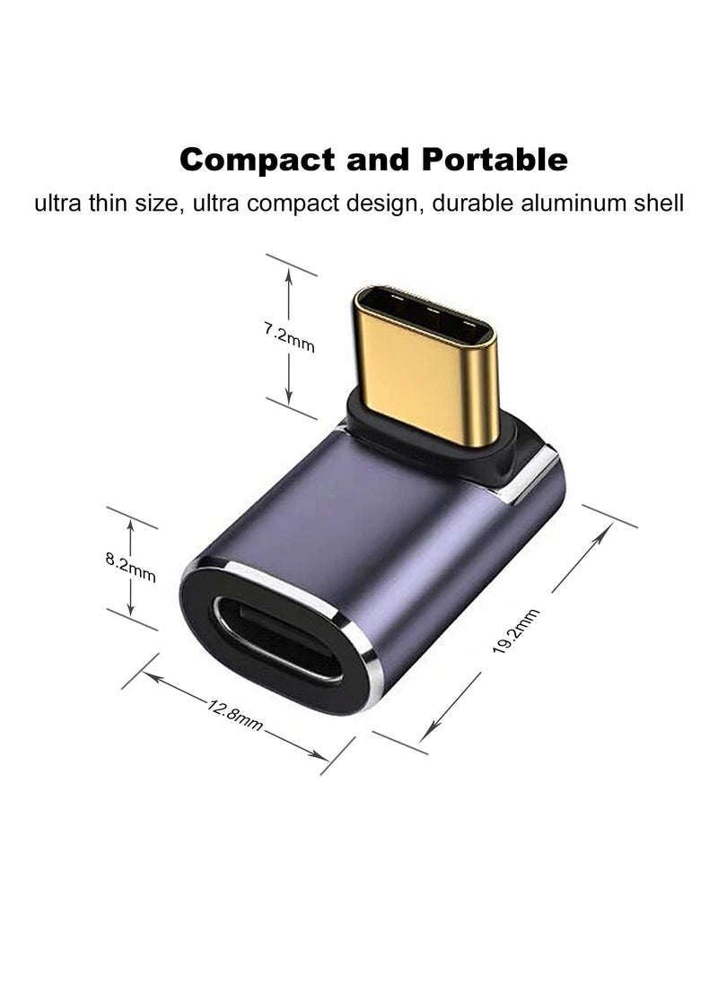 GNAFOTU - 90 Degree USB-C Male to Female Adapter, 2 Pack Right Angle 100W Type-C Adapter Extender for Steam Deck, ROG Ally, Switch, Notebook Computers, Tablet and Mobile Phones (Metallic Purple) - Image 1