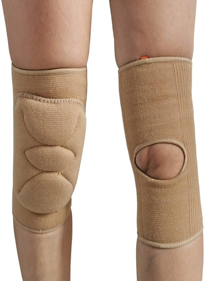 DANCE YOU DANCEYOU Dance Knee Pads Thick Soft Sponge Volleyball Knee Brace for Big Kid Teen Adults Workout Knee Protector Football Pole Dance Yoga Tennis Running, Tan, M - Image 2