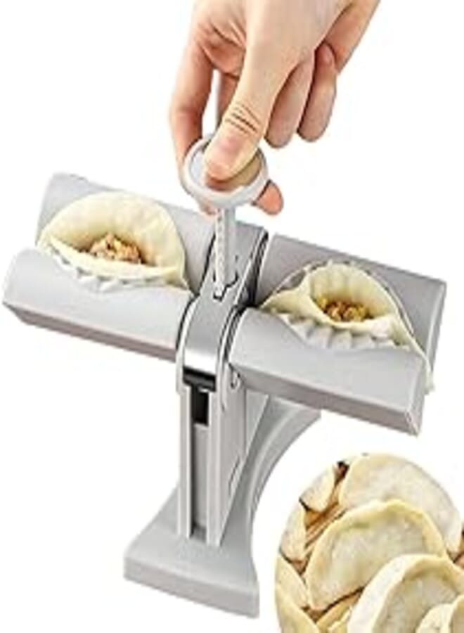 Sagreeny Automatic Dumpling Machine, Household Double Head Dumpling Maker Mould, Dumpling Maker Press Dumpling Wrapper Tool Dumpling Skin Maker Molds, Easy-Tool for Dumpling, Wrap Two at Once