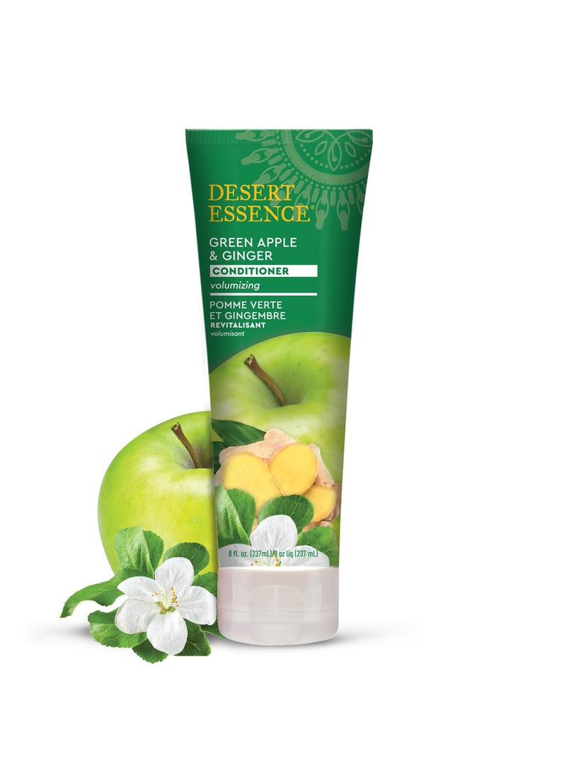 DESERT ESSENCE Desert Essence Green Apple and Ginger Conditioner - 8 fl oz - Volume for Fine Hair - Moisturizing, Thickening, Volumizing - w/Organic Extracts and Oils, Vitamins, Antioxidants - Paraben-Free 