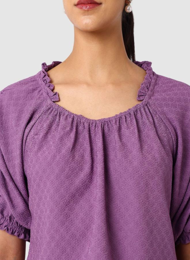 مرفوعة بلوزة بأكمام قصيرة - Image 3