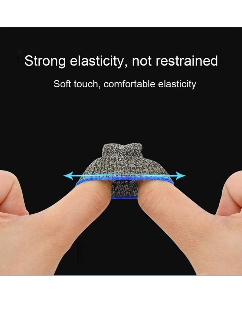 Gaming Finger Sleeves Luminous Mobile Controller Sleeve Sets Game Gloves Thumb For League of Legend PUBG Rules Survival (6 Pcs Silver)