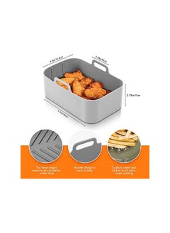 neotimely Fryer Silicone Liners for Ninja Foodi Dual DZ201 8QT, Reusable Silicone Air Fryer Liners with Heat Proof Gloves, Non Stick Air Fryer Basket Accessories, Replacement Baking Tray Basket Insert(Gray)  - Image 5