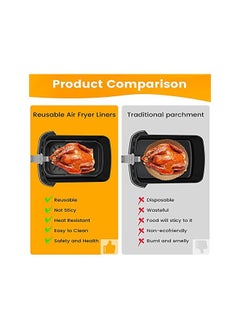 neotimely Fryer Silicone Liners for Ninja Foodi Dual DZ201 8QT, Reusable Silicone Air Fryer Liners with Heat Proof Gloves, Non Stick Air Fryer Basket Accessories, Replacement Baking Tray Basket Insert(Gray)  - Image 2
