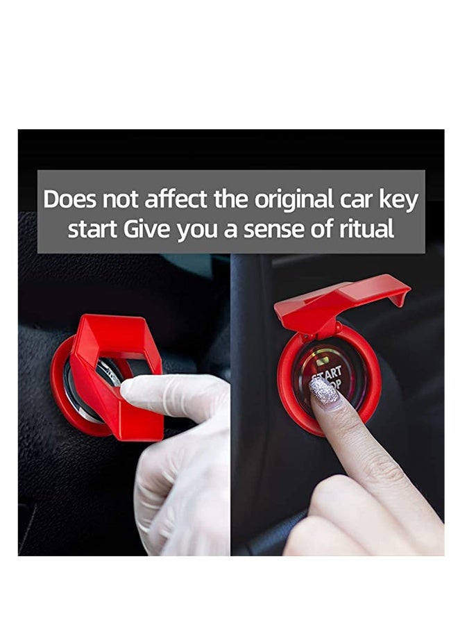 Auto Interior Accessories Universal Car Key Cap Engine Start/Stop Button Cover, Push to Start Button Ignition Cover Anti-Scratch Universal Aluminum Alloy Button Decoration Ring for Cars - Image 2