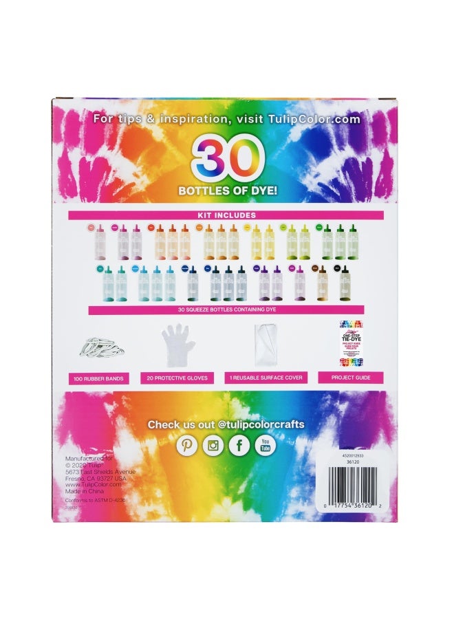 Tulip OneStep TieDye Kit Ultimate Summer Bundle Giant Classroom Pack Tie Dye for Large Groups and Parties Durable Results  Includes 30 Bottles Comes with Easy Techniques for Beginners - Image 4