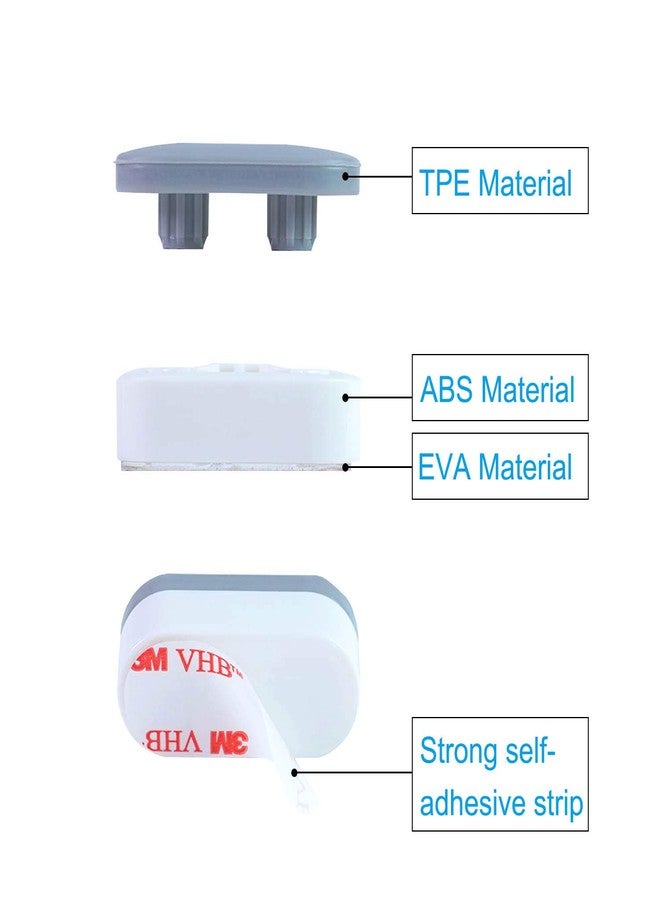 Hibbent 10 Pieces Toilet Seat Bumpers, Universal Buffer Toilet Lid Rubber Bumpers Each One with 2 Thickness TPE Pads(2 Heights) Strong Adhesive Bidet Bumpers Used for Home, Hotel, Hospital - Image 4