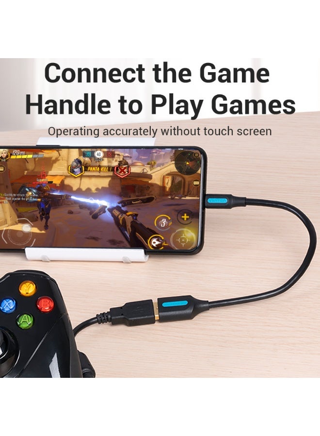 VENTION USB 2.0 Mirco-B Male to A Female OTG Cable 0.15M Black PVC Type Model # CCUBB - Image 5