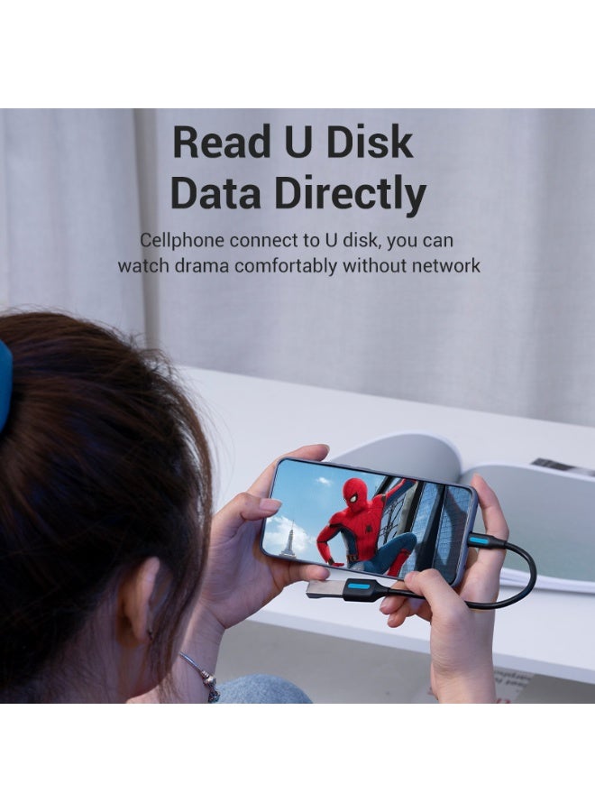 VENTION USB 2.0 Mirco-B Male to A Female OTG Cable 0.15M Black PVC Type Model # CCUBB - Image 3