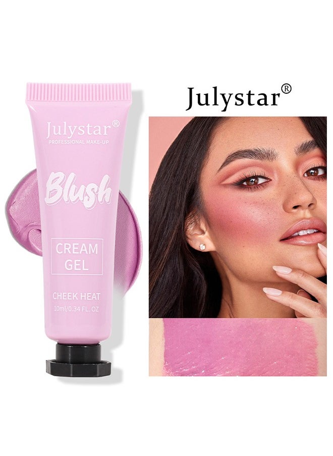 Julystar Blush Cream Gel-Lightweight Breathable Natural Refreshing Long Lasting Waterproof Cheek Blush to Brighten and Enhance Facial Complexion #01  - Image 1