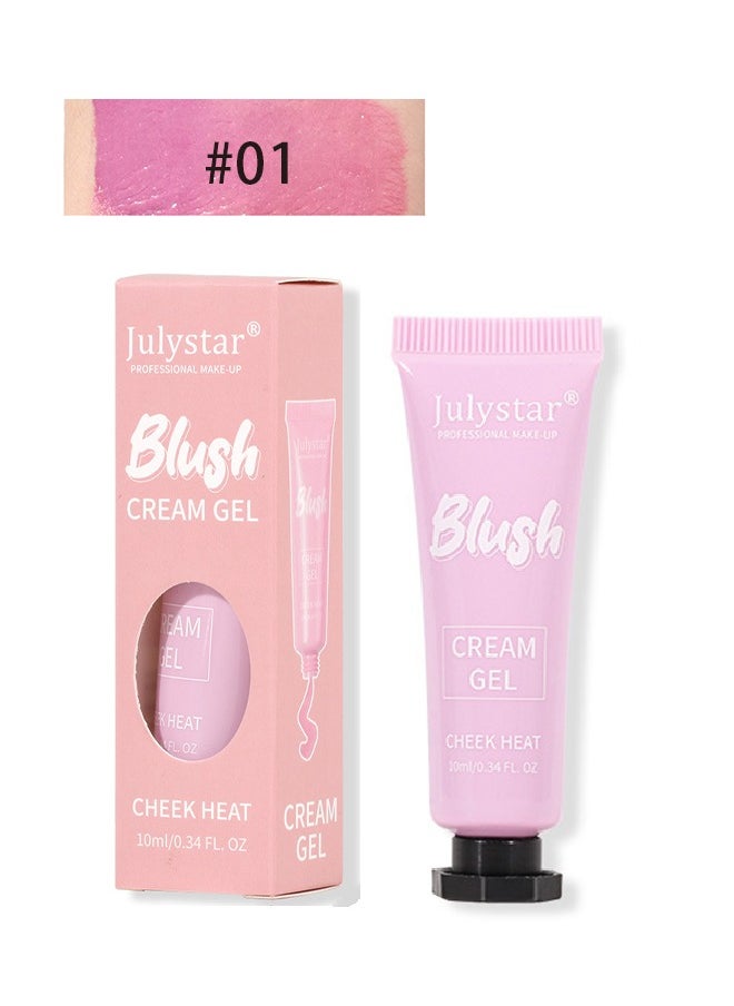 Julystar Blush Cream Gel-Lightweight Breathable Natural Refreshing Long Lasting Waterproof Cheek Blush to Brighten and Enhance Facial Complexion #01  - Image 2