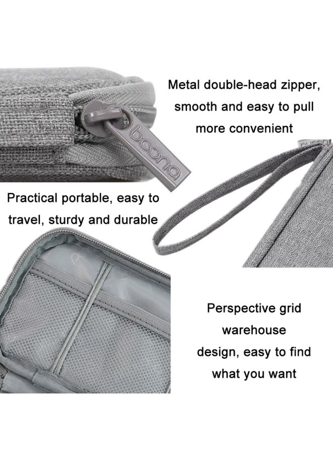 BURAQ Baona BN-C004 Mini U Disk Headphone Data Cable Storage Bag, Color: Double Layer (Black)  - Image 3