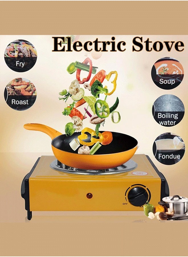 Denx - Electric Spiral Heating Stove From Denex, 1000 Watts, Yellow/Black | DX2035 - Image 1