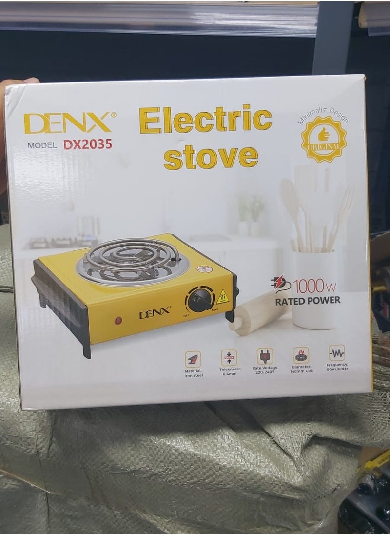 Denx - Electric Spiral Heating Stove From Denex, 1000 Watts, Yellow/Black | DX2035 - Image 1