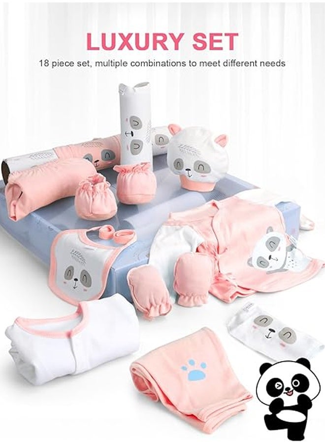DUNISO 18pcs Newborn Baby Gift Box, Newborn Clothing Set,Premium Cotton Breathable Baby Clothes Set,Comfortable, Soft, Breathable，Fits Newborn to 3 Months Baby Boy Girls - Image 4